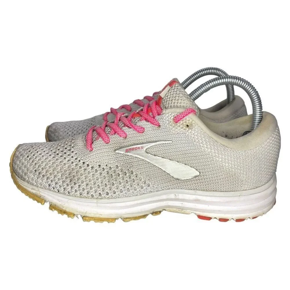 Brooks Revel 2 Women's Running Grey White Pink 1202811 B028 Sz 8 M Shoes